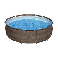 High Standard 56725 Rattan Round Pool Familie Großer Rahmen Außen pool
