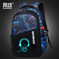 Sac à dos pour garçons cartable pour lycéens sac à dos éclaircissant sac d'ordinateur de mode sac à dos lumineux résistant à l'usure
