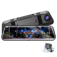 Kamera dasbor mobil navigasi Gps, layar sentuh otomatis Android nirkabel Universal, kamera spion mobil 4k 1080p lensa ganda