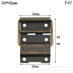 Bisagra de rosca continua F47 de 34x45 mm, estilo antiguo, de hierro, para muebles, cajas de madera y joyeros. - Product Image 2
