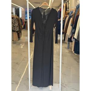 Vestido largo Gladys Sandy con cuello en V profundo, estilo envolvente y lazo, tejido transpirable, informal, para uso diario. - Product Image 2
