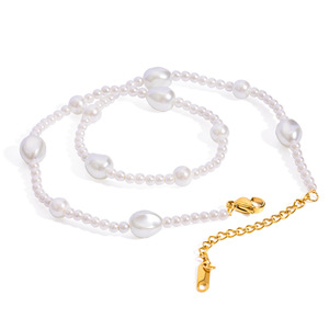 Collier de perles Yueli de qualité AAA pour femme, chaîne de clavicule à porter au quotidien, forme de boule blanche - Product Image 3