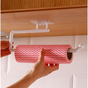 Nahe Paper Towel Holder White Self-adhesive Mount Kitchen Roll Storage Rack No Drilling Required - Product Image 2