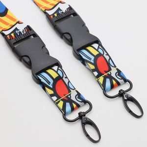 Custom Eco-Friendly Cartoon Style Heat Transfer <b>Lanyards</b> Full Color Sublimation <b>Polyester</b> Neck Straps Safety Buckle Promotional - Product Image 3