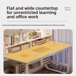 <span class=keywords><strong>Escritorio</strong></span> de Computadora Moderno y Sencillo para Oficina con Estantería Integrada y Estantes para Dormitorio, Oficina o Estudio - Product Image 2