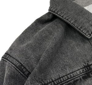 Lavado ácido de niños nave espacial astronauta alienígena Patchwork chaqueta Denim - Product Image 4