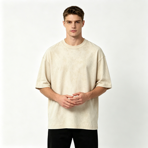 <b>White</b> Label 100% Cotton Acid Wash Oversized <b>Tshirt</b> Men Custom Size Dropshipping Breathable Urban T Shirt - Product Image 1