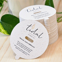 Couvre-poussière pour bougie personnalisé avec logo imprimé, cartes en papier avec graines de fleurs sauvages plantables, protection contre la poussière pour bougie, carte de remerciement