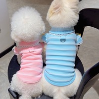 Nouveau gilet tricoté à rayures en dentelle pour chien et chat, manches bouffantes, vêtement décontracté d'été, Bitter Bear Teddy Pomei