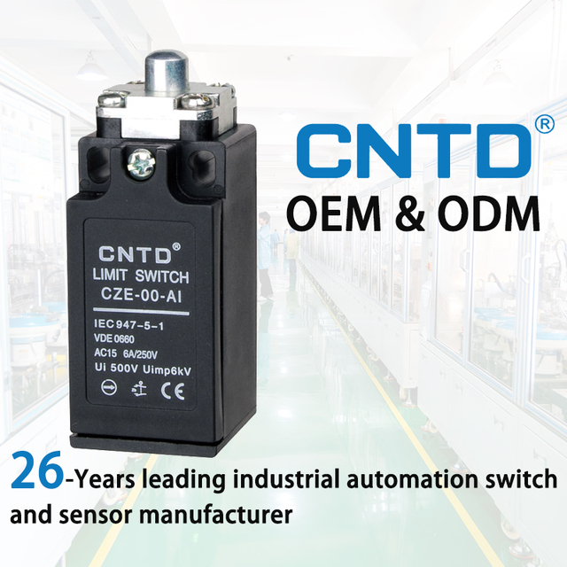 CNTD CZE-00-AI Vertical 6A 250VAC Waterproof IP66 Safety Limit Switch NC/NO Type 6A 250VAC Safety Vertical Limit Switch