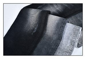 Tissu denim noir en coton, polyester, rayonne et élasthanne TR – Fabricant de tissus denim - Product Image 5