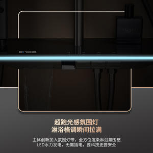 Ensemble de douche Guangdong tout en cuivre, mitigeur thermostatique gris-blanc avec pommeau de pluie et robinet de bain complet pour la maison avec cartouche céramique - Product Image 5