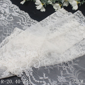 23cm di pizzo floreale in maglia di pizzo nero Beige in Nylon Spandex per biancheria intima nuovo tessuto in stile francese per cucito e decorazione - Product Image 6