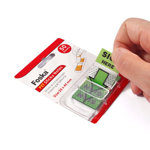 Fournitures de bureau Foska onglets de livre auto-adhésifs 25*45mm Film PET de haute qualité signe translucide ici drapeaux fléchés pour l'annotation - Product Image 3