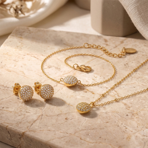 Pulsera de Cadena de Bolas Redondas con Circonitas Cúbicas, Chapada en Oro de 18K, de Acero Inoxidable 316, con Rechapado Gratuito Durante 2 Años, para Mujer, Marca FUAMAY - Product Image 5