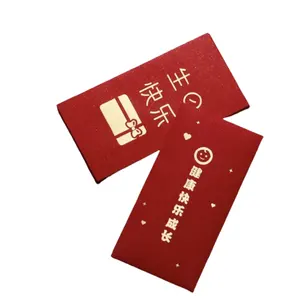 Amplop merah cap panas Logo kustom paket Tahun Baru Tiongkok paket Ang Pow Hong Bao