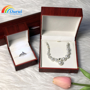 Factory Wholesale Custom Wooden Jewelry Box With LED Light And Velvet Liner Custom Logo Jewelry <b>Storage</b> Box For <b>Ring</b> Earring - Product Image 5