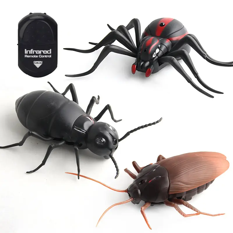 Kinder Kunststoff Frühschule Witz Trick Simulation Tiermodell Infrarot-Fernbedienung RC Spinnenicht Insektenspielzeug
