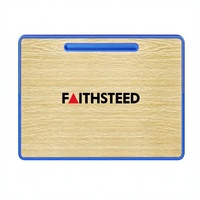 Plateau de bureau portable en imitation bois avec bord bleu et fente pour crayons, idéal pour l'écriture, les devoirs, les études et l'utilisation en classe pour les enfants