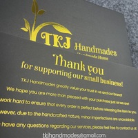 Cartes de remerciement personnalisées avec logo en feuille d'or noir mat pour les petites entreprises artisanales