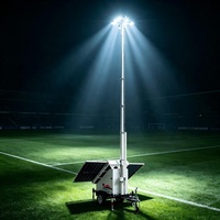 Système solaire portable personnalisé avec éclairage LED et mât électrique pour éclairage nocturne temporaire