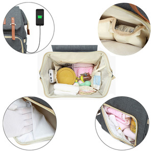 Pretty Unisex USB Diaper Backpack for Mom Dad <strong>Baby</strong> Multi-Functional Changing <strong>Rucksack</strong> with Carry Bag - Product Image 6