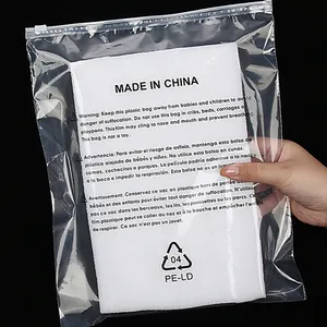 Customized Clothes Bag Water Proof Polythene Zip Clear Lock Bags Clear Poly Plastic Bag Packaging For Clothes
