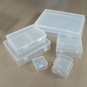 Transparent Plastic <b>Storage</b> <b>Box</b> Set Rectangle Covered For Toys Books Documents Paint Bottles Organizer 80-110 Char - Product Image 2