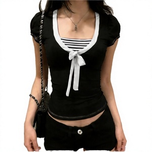 Top Corto sin Tirantes Sexy para Primavera/Verano - Tela de Chifón Lavada para Fiestas y Clubes - Product Image 2