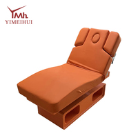 Table de massage électrique de luxe orange à 4 moteurs pour soins du visage et extensions de cils, idéale pour spa et salon