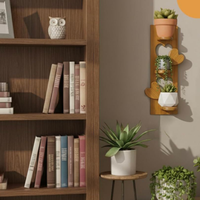 Nouveauté : Étagère murale triangulaire créative et écologique pour arrangement floral, en bois artisanal, pour la maison