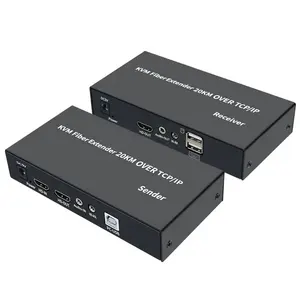 中国高品质HDMI KVM光纤扩展器20公里HDMI，单光纤扩展器TX RX，带USB