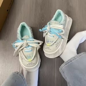 Chaussures de marche décontractées tendance pour femmes, style plateforme, souples et confortables, colorées, à semelle épaisse, doublure en peluche, polyvalentes - Product Image 5
