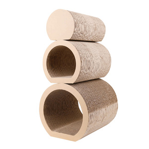 Hoge Dichtheid Gegolfd Papier Kattenmeubilair Stijlvolle Ovale Kat Huis En Scratcher Klassieke Grote Stijl Voor Kerstvakantie - Product Image 3