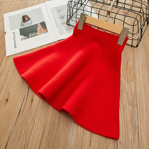 Vêtements pour enfants de mode coréenne en gros, vêtements pour filles, vêtements de couleur unie, ensembles de robes en tricot - Product Image 5