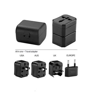 Adaptor Steker Perjalanan Universal Semua Dalam Satu Kombinasi, Adaptor Steker Daya, Konverter Daya, Adaptor Steker Daya AC, Pengisi Daya Dinding, Penjualan Laris