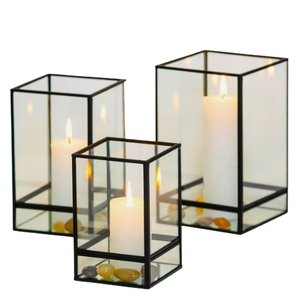 Meilleure vente bougeoir en métal fini fer arrière bougeoir en verre décoration de mariage et de noël bougeoir en métal - Product Image 2