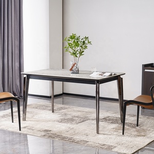 Giá Rẻ Hiện Đại Đá Chùm Đá <span class=keywords><strong>Top</strong></span> 6 Chỗ Ngồi Ghế Hình Chữ Nhật Bàn Ăn Đặt Bữa Ăn Tối Đồ Nội Thất Phòng Cho Nhà Bếp Phòng Khách Thanh - Product Image 1