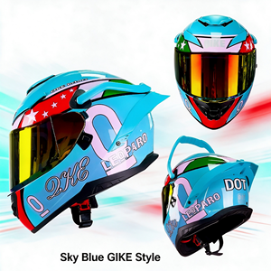 Nouveau casque de moto Kaizehui unisexe Predator Classic intégral en ABS, double visière, compatible HANS, homologué DOT - Product Image 1