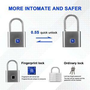 Padlock7.0 imperméable à l'eau de Voyage de Tsa en aluminium bon marché intelligent <span class=keywords><strong>petit</strong></span> biométrique serrure armoire tiroir porte d'empreintes digitales <span class=keywords><strong>cadenas</strong></span> <span class=keywords><strong>pour</strong></span> <span class=keywords><strong>Valise</strong></span> - Product Image 4