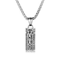 Collier d'aromathérapie pour huiles essentielles en acier inoxydable, chaîne à maillons, pendentif creux, flacon de parfum vintage, bijoux minimalistes