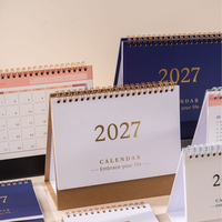 Calendrier de table/bureau vertical/horizontal personnalisé avec logo imprimé, promotionnel 2027, à feuilles mobiles, long et unique