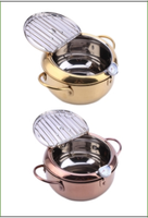 Marmite à Frire Écologique en Acier Inoxydable 304 avec Double Poignée, Style Japonais, pour Tempura et Fritures, Compatible Lave-Vaisselle