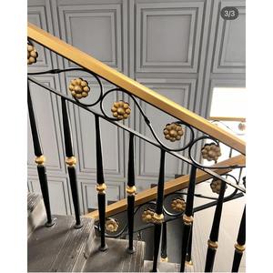 Rampe en acier doux forgé, couleur et taille personnalisées, piliers décoratifs pour escalier intérieur/extérieur - Product Image 3