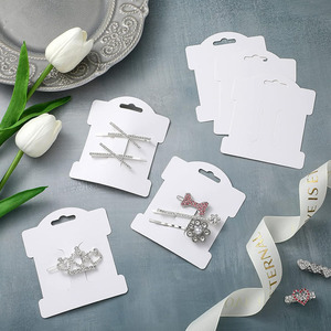 Carte de présentation pour pinces à cheveux, 3,25x3,75 pouces, support rectangulaire blanc pour bijoux, accessoires pour cheveux pour femmes - Product Image 4