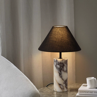 Lampada da Tavolo LED in Pietra di Lusso, Stile Italiano, per Camera da Letto, Comodino, Soggiorno, Studio, Hotel, Uffici