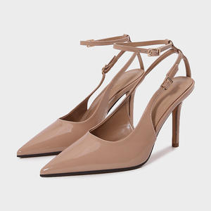 <span class=keywords><strong>Zapatos</strong></span> de tacón alto con punta en pico de <span class=keywords><strong>charol</strong></span> albaricoque caqui para <span class=keywords><strong>mujer</strong></span> para verano 2025 - Product Image 2