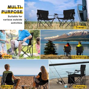 Chaise pliante <span class=keywords><strong>de</strong></span> camping, pique-nique, pêche, extérieur, durable, légère, en tissu Oxford, avec accoudoirs et dossier, portable - Product Image 6