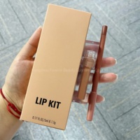 Kit Lèvres Personnalisé Effet Pêche Nude Végétalien Longue Tenue Hydratant Brillant 40 Couleurs Crayon et Gloss Combo