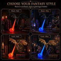 Lampe de chevet LED Dragon Book Nook Light Fire Breathing, design moderne minimaliste, imprimée en 3D en PLA, décoration d'étagère, lumière d'angle pour le gaming